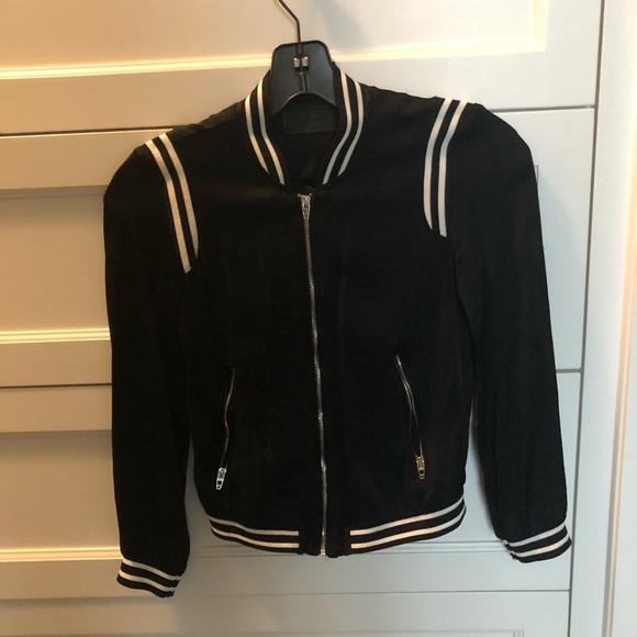 Girls’ Blank NYC Black and white-striped jacket - Picture 3 of 4